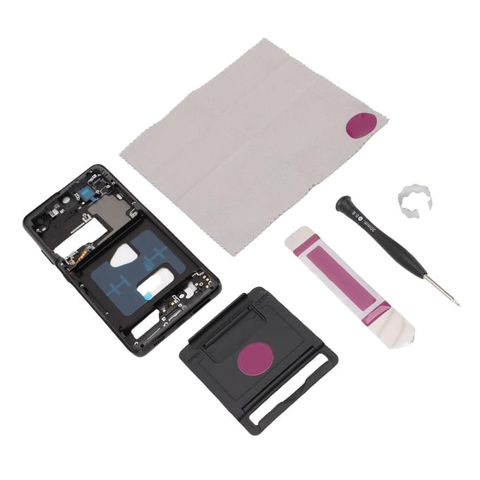 Middenframe Bezel Vervanging voor Galaxy S21 Ultra 5G Smartphone Metalen Middenframe Bezel Plaat zwart