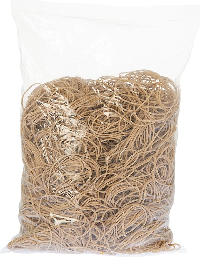 Rubbermagazijn - Elastiekjes - Rubber - Bruin - 60x1,5mm - Circa 2100 stuks - Kleine elastiekjes