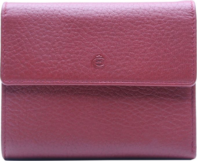 Esquire Leren Portemonnee Deer Cardsafe Wallet Red Donkerrood