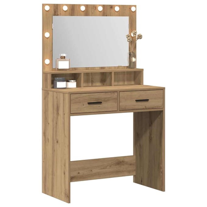 vidaXL - Kaptafel - Artisan - Eiken - 79 - x - 41 - x - 135 - cm - Bewerkt - hout