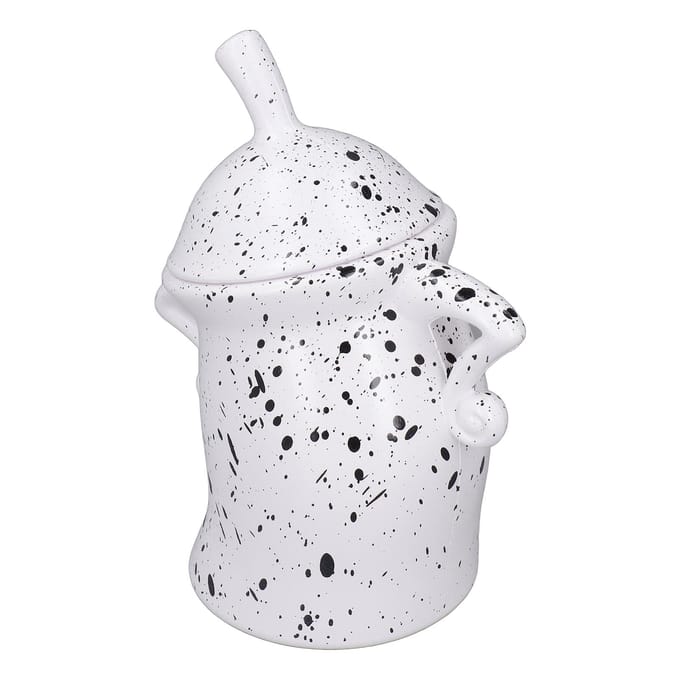 Biscuit Jar Attitude Koekjesdoos met Deksel Leuke ABS Ruime Opbergruimte Voedselcontainer voor L wit