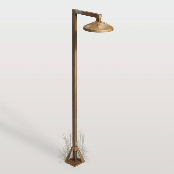Moretti Luce LED tuinpadverlichting Aura Disk, 80 cm x 19,5 cm, antiek messing