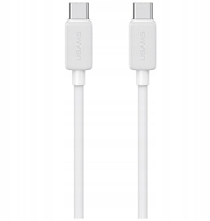 USAMS KY Serie US-SJ696 USB-C naar USB-C Kabel 60W 2m Wit