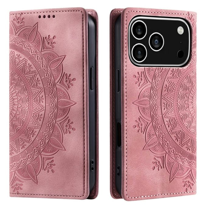 Comfycase Apple iPhone 17 Pro Soft Mandala Bookcase Roze