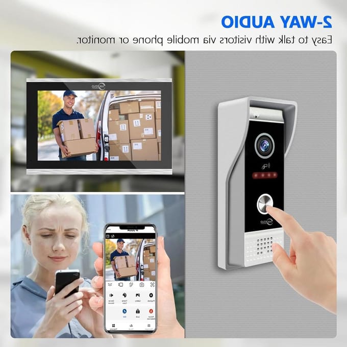 Video Deurbel - Smart Intercom - Huis Beveiligen - 1080P HD Camera - 10 Inch Touchscreen - Zwart
