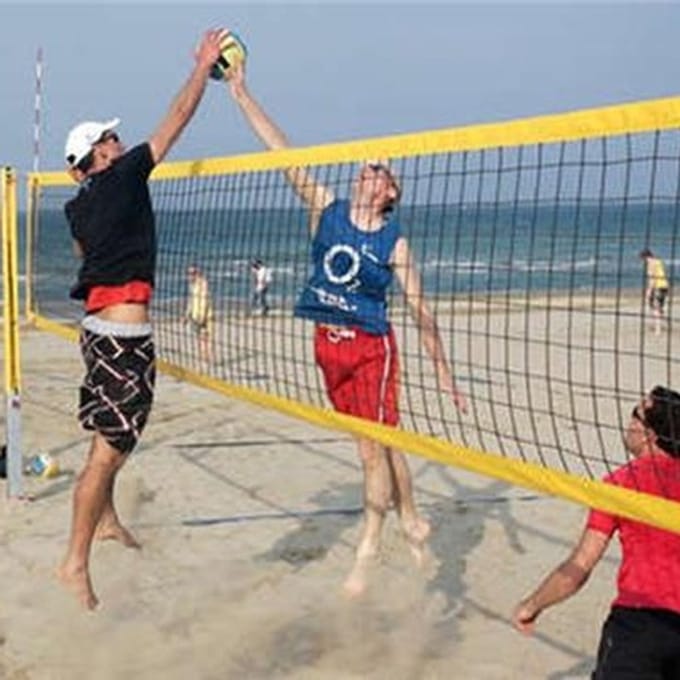 Sportec Beachvolleybalnet - 8,5 x 1 meter - geel/zwart