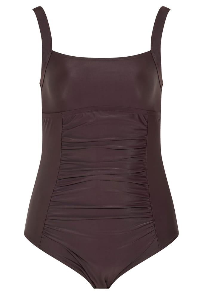 Yours Badpak Met Vierkante Hals In Chocoladebruin Size 42