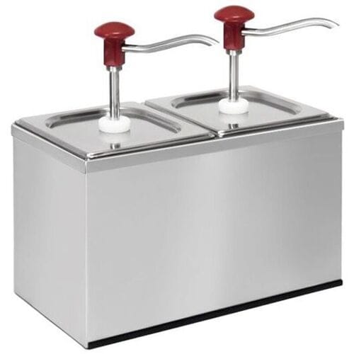 GGM Gastro Saucenspender - 2x 2 Liter - inkl. Edelstahlgestell Zilver