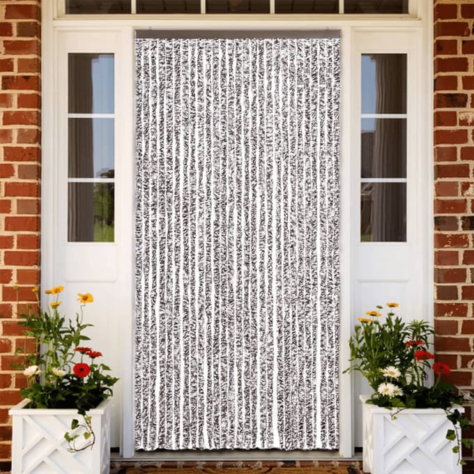 vidaXL - Vliegengordijn - 118x220 - cm - chenille - bruin - en - beige