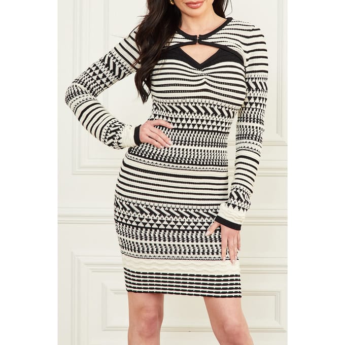 GUESS Marciano By  Arianna 2 Pcs Stitch Eggshell And Black Größe: 44 | Minikleider Outlet | Damen | Weiß
