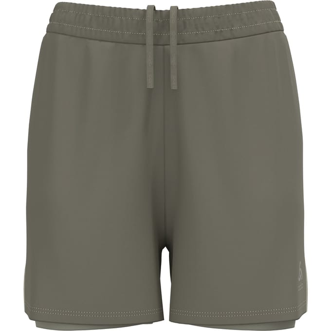 Odlo Essential 4in 2in1 Hardloopshorts Dames-Kaki