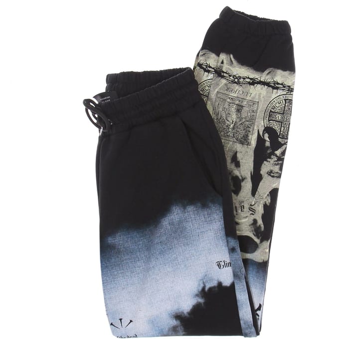 Clouds & Flames lichtgewicht trainingspak jogger voor heren, zwart/multi