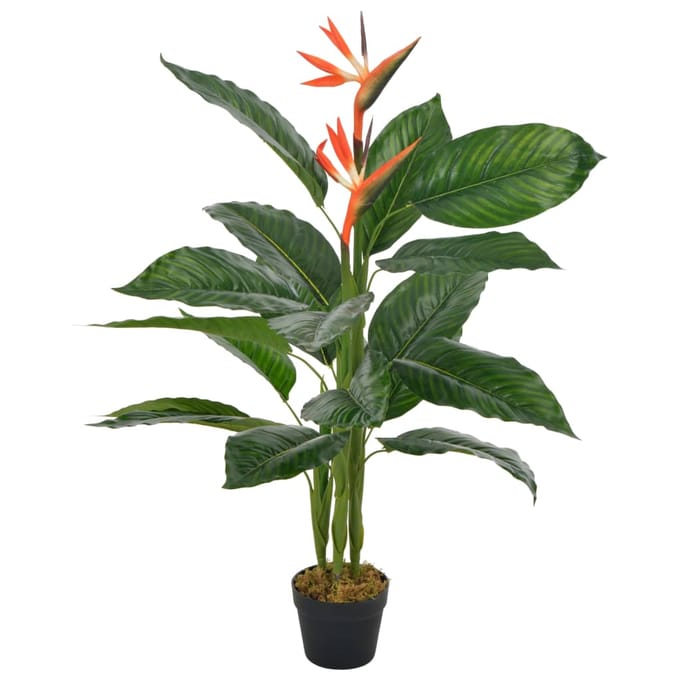 vidaXL - Kunstplant - met - pot - strelitzia - 100 - cm - rood