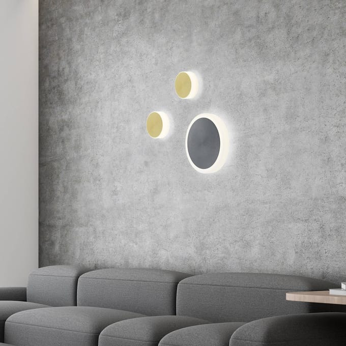 BANKAMP Button LED wandlamp, 33 cm, antraciet
