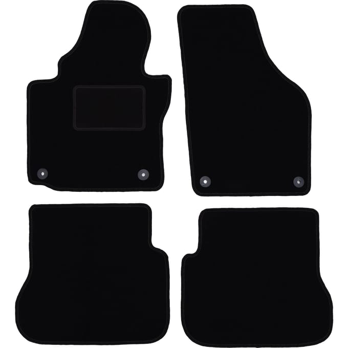 Zwarte velours vloermatten voor: Volkswagen Caddy 2K FL minivan (2010-2015)
