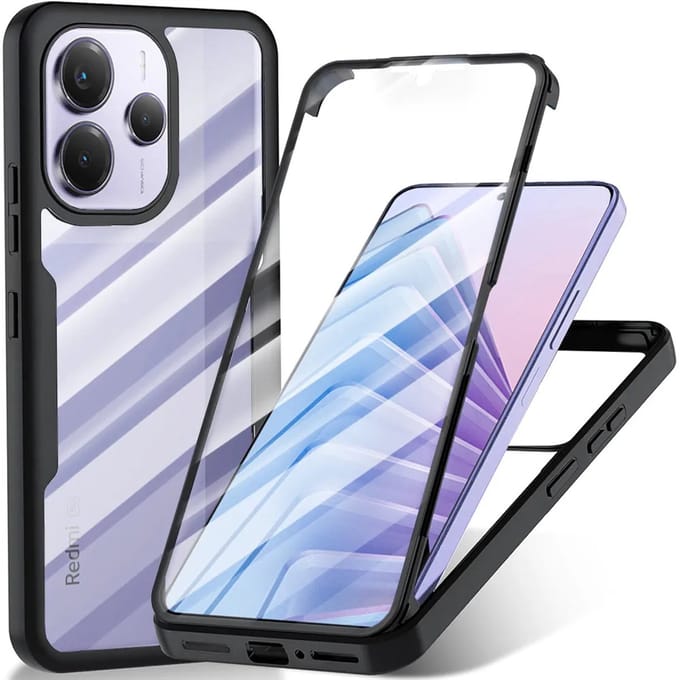 Hoesje geschikt voor Xiaomi Redmi Note 14 5G - Techsuit ColorVerse 360 Case met Screenprotector - Zwart
