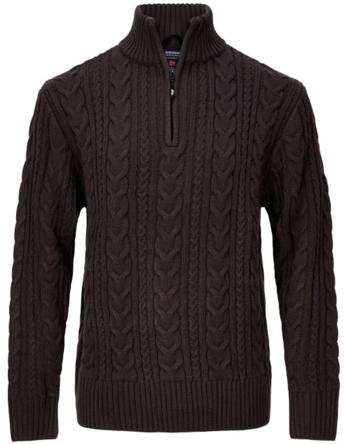 Nordberg Kol Sweater Half Zip - Heren - Brown - Maat 2XL