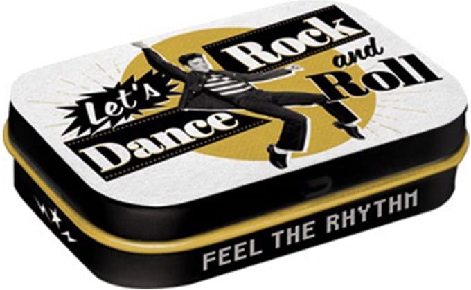 Pepermunt Blik Elvis Let's Dance Rock 'n' Roll 6 x 4 cm