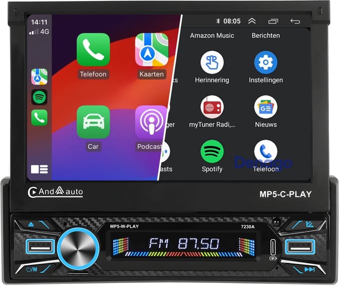 1Din Autoradio met Apple Carplay | Android Auto