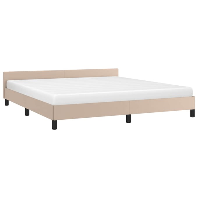 vidaXL - Bedframe - met - hoofdeinde - zonder - matras - Cappuccino - 160x200 - cm