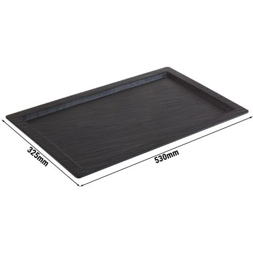 GGM Gastro (6 Stück) GN-Tablett 1/1 - SLATE - Melamin - Höhe: 15mm - Schwarz