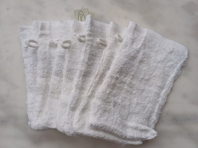 Set van 8 washandjes Wit 15x21cm