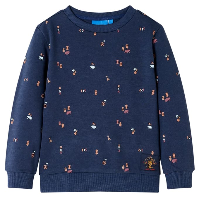 vidaXL Kindertrui 92 gemêleerd marineblauw