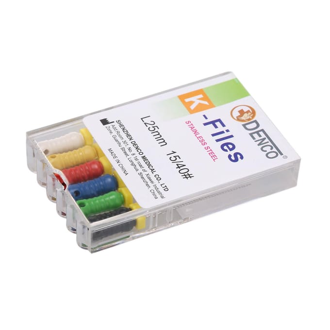 10 Dozen/Set Endodontische Wortelkanaalbehandeling K Bestanden Handgebruik Tandheelkundige K-File/H-File 25mm Bestanden 15-40 # K-File white