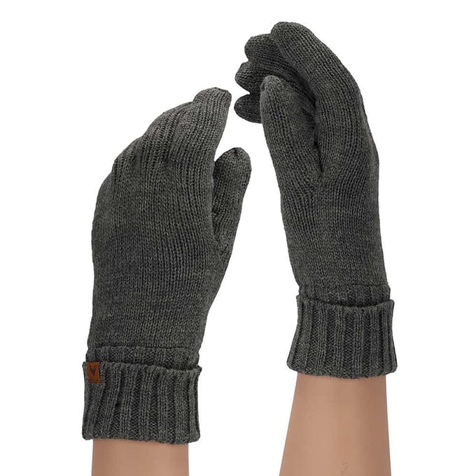 Handschoenen heren - Gebreid - M t/m XL - Grijs / M/L