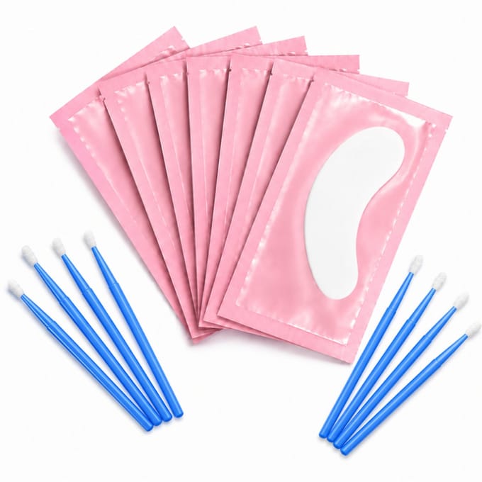 Guardian Beauty Eye Pads - 50 stuks - met 50 stuks Microborstel Applicators - Wimper Extensions