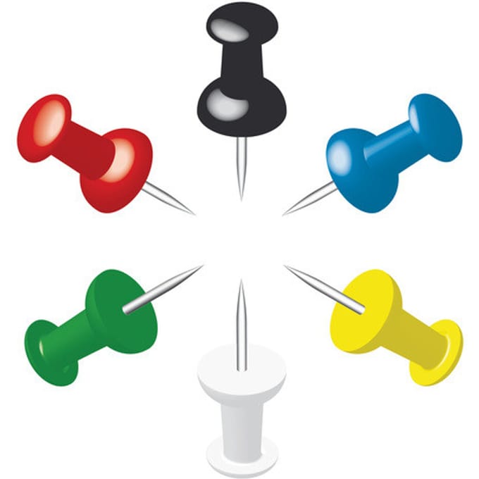 Alco punaises - set 25x - gekleurd - voor prikbord