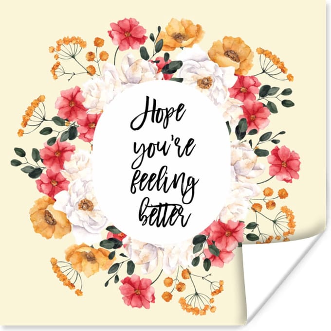 Poster Sterkte - Quotes - Plant - Hope - 75x75 cm