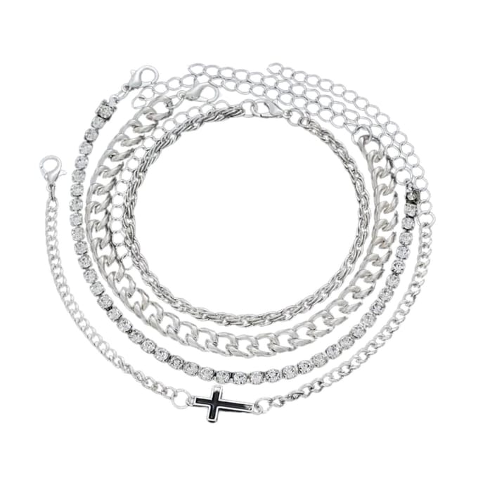 Nivard Armband - Staal - Nep Zilver - Heren - Zilver