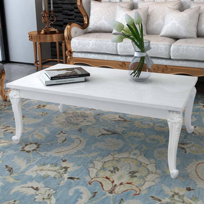 vidaXL - Salontafel - 115x65x42 - cm - hoogglans - wit