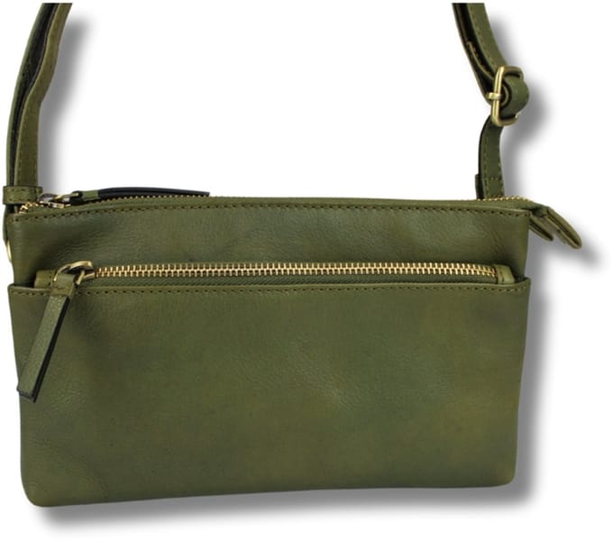 Leren Schoudertas Dames – Olijfgroen – José – Echt Rundleer – Compact & Functioneel – Just Lioné