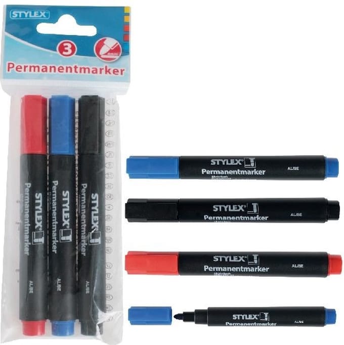 Stylex Permanent Markers 3 stuks