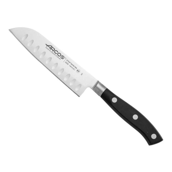 Couteau Santoku - ARCOS - 14cm - Acier inoxydable Nitrum - Manche POM - Lame alvéolée