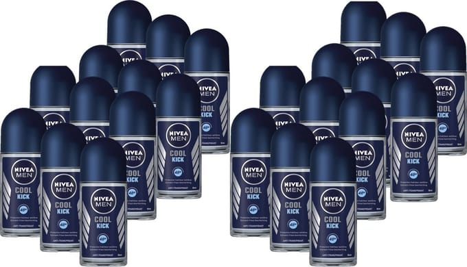 Nivea Deo Roll-On For Men Cool Kick FM 50 ml - Voordeelverpakking 24 stuks