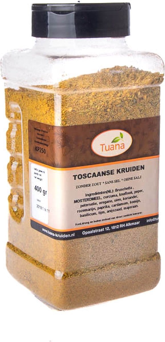 Tuana Kruiden - Toscaanse Kruiden - Strooibus 400 Gram - Tuanashop - GP-T-0008