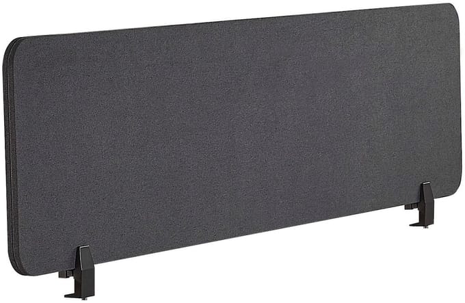 BELIANI WALLY - Bureauscherm - Donkergrijs - 120 x 40 cm - Polyester