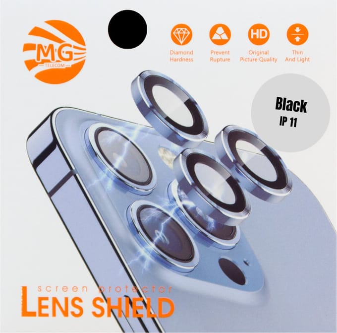 geschikt voor iPhone 11 Camera Lens Protector - Zwart - Eenvoudige Installatie - Camera Protector iPhone 11 - Roestvrij Staal - Gehard Glas - Screenprotector