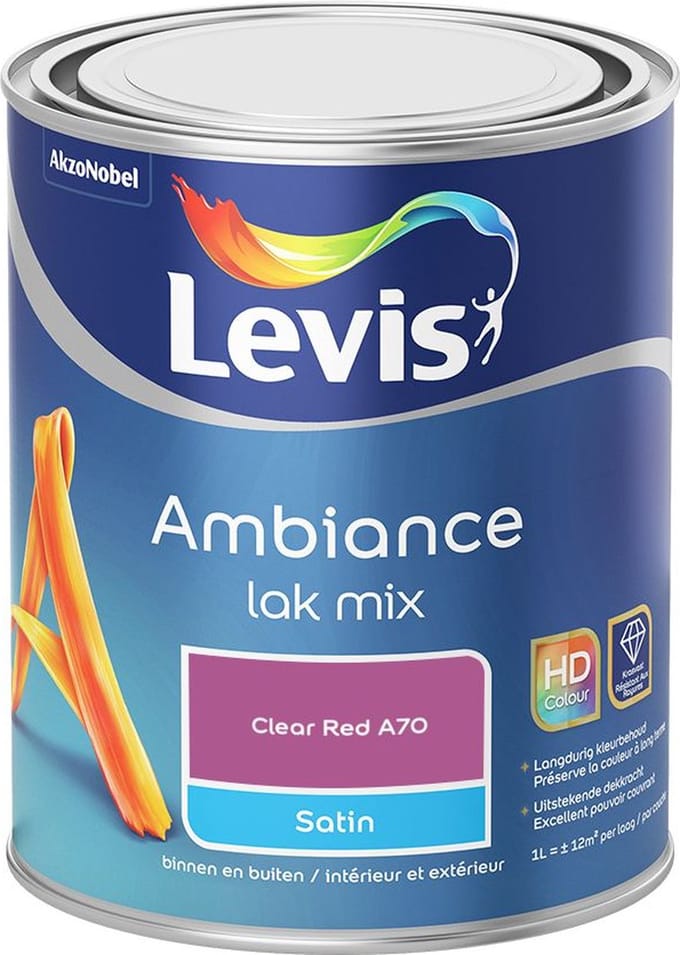 Levis - Ambiance Lak Satin Mix - Clear Red A70 - Mengverf - 1 L