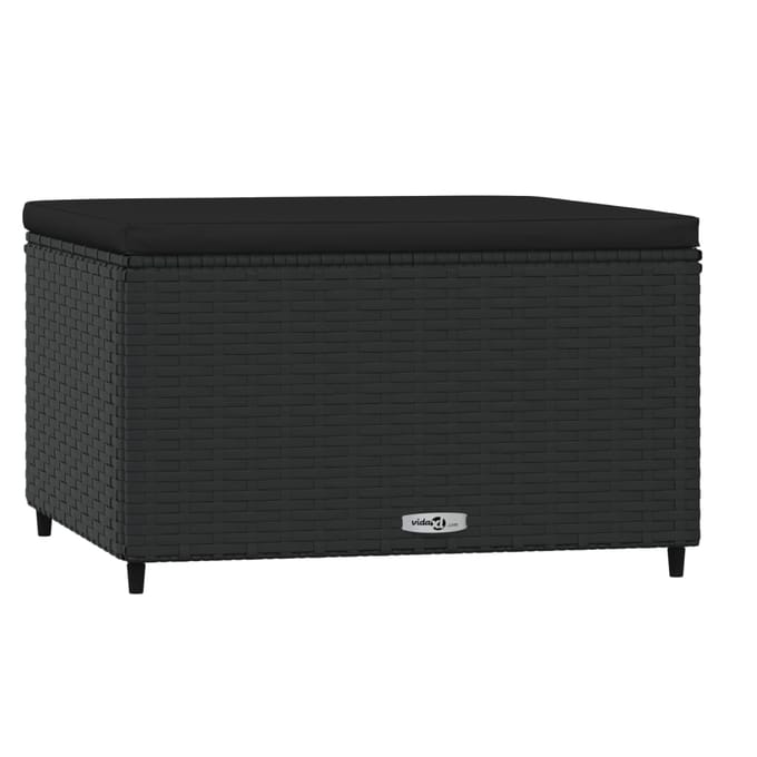 vidaXL - Voetensteunen - 2 - st - met - kussens - poly - rattan - zwart