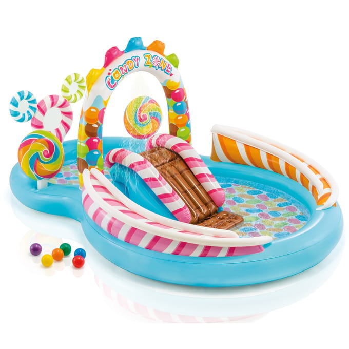 Intex - Candy Zone Play Center Opblaaszwembad met glijbaan - 295 x 191 x 130 cm
