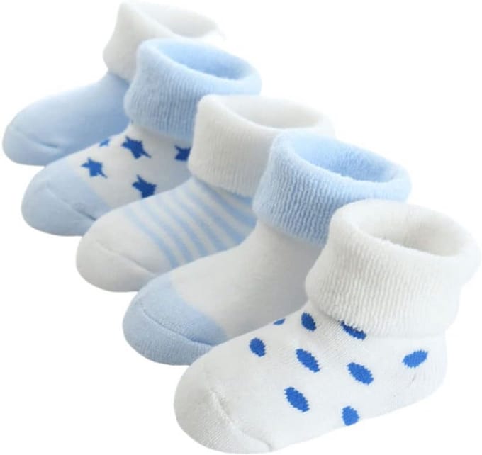 5 paar baby wintersokken - dikke thermische katoenen sokken