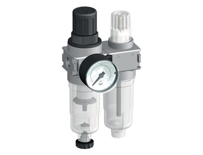 FRL 2-Delig G1/4'' 700l/min 0.2-6.0bar/3-87psi Semi-Auto 40 mm Manometer Polycarbonaat Multifix 0