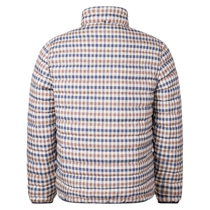 Aquascutum Active 100GR Mock Neck Beige Geruit Jasje