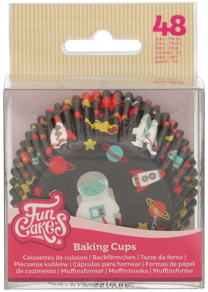 FunCakes Baking Cups - Ruimte - 48 Stuks - Cupcake Vormpjes Papier