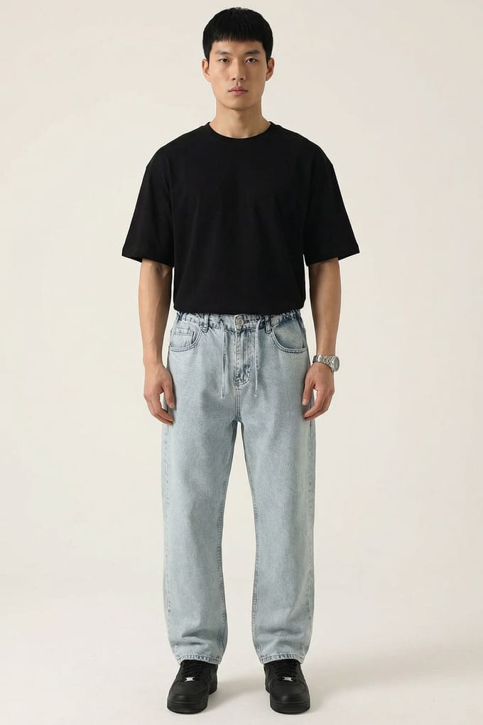Ontspannen Fit Denim Broek