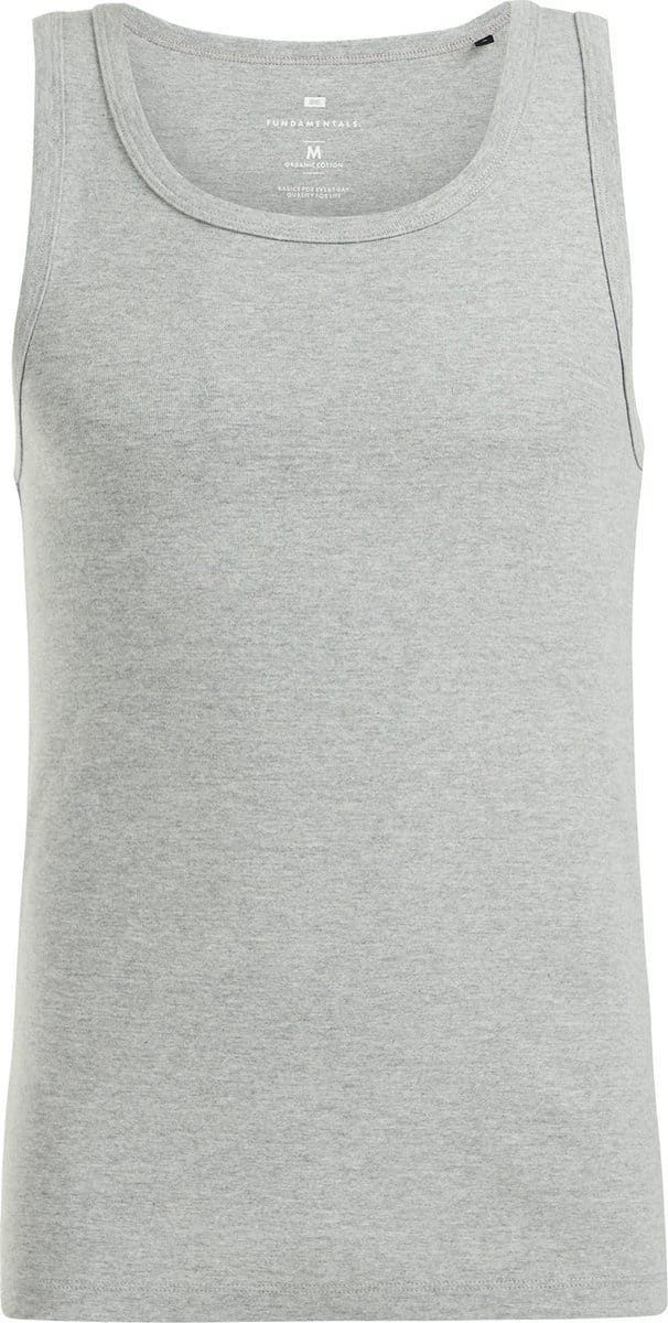 WE Fashion Heren Slim fit geribd singlet